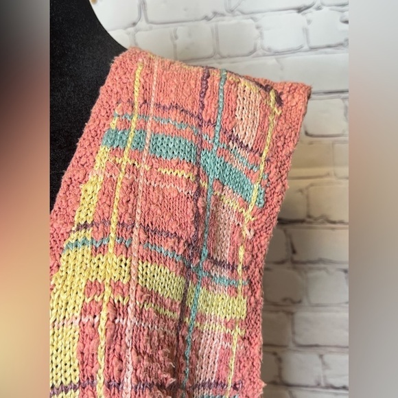 VINTAGE LYNN NOVAK HAND KNITTED COTTON LINEN VEST Small 80’s Retro Granny - Picture 10 of 12
